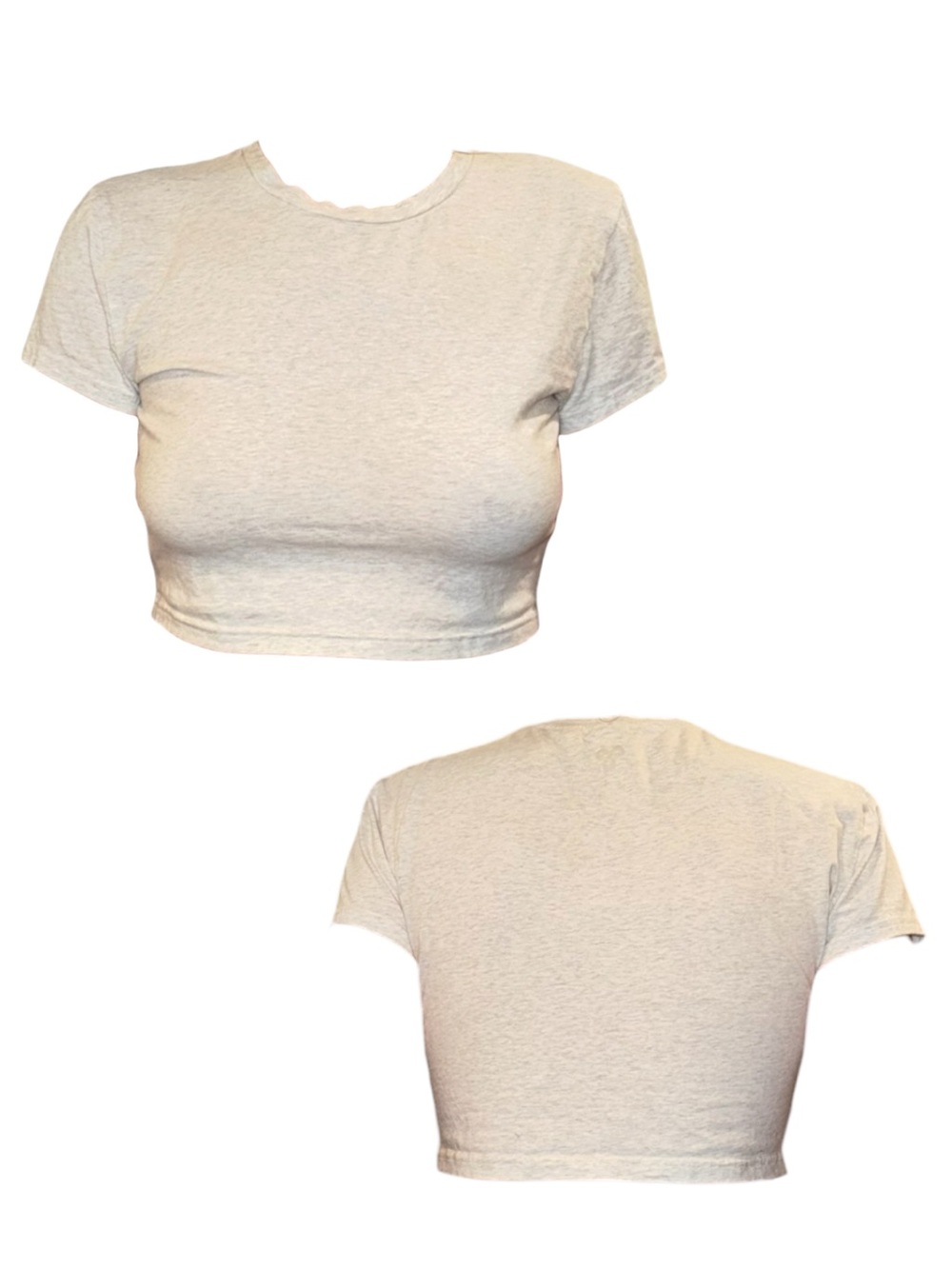 TNA Light Gray Cropped Crewneck Tee